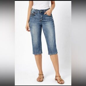 Style & Co. Plus Womens Capri Distressed Capri Jeans
